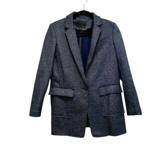 Banana Republic Dark Blue Wool Blend Boyfriend Blazer Petite 8